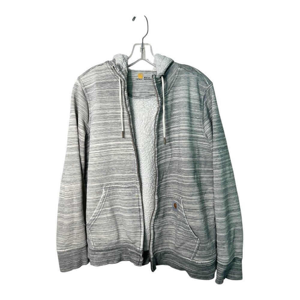 Carhartt Women's‎ Clarksburg Sherpa-lined Zip Hoodie Gray & White Size M (8-10)
